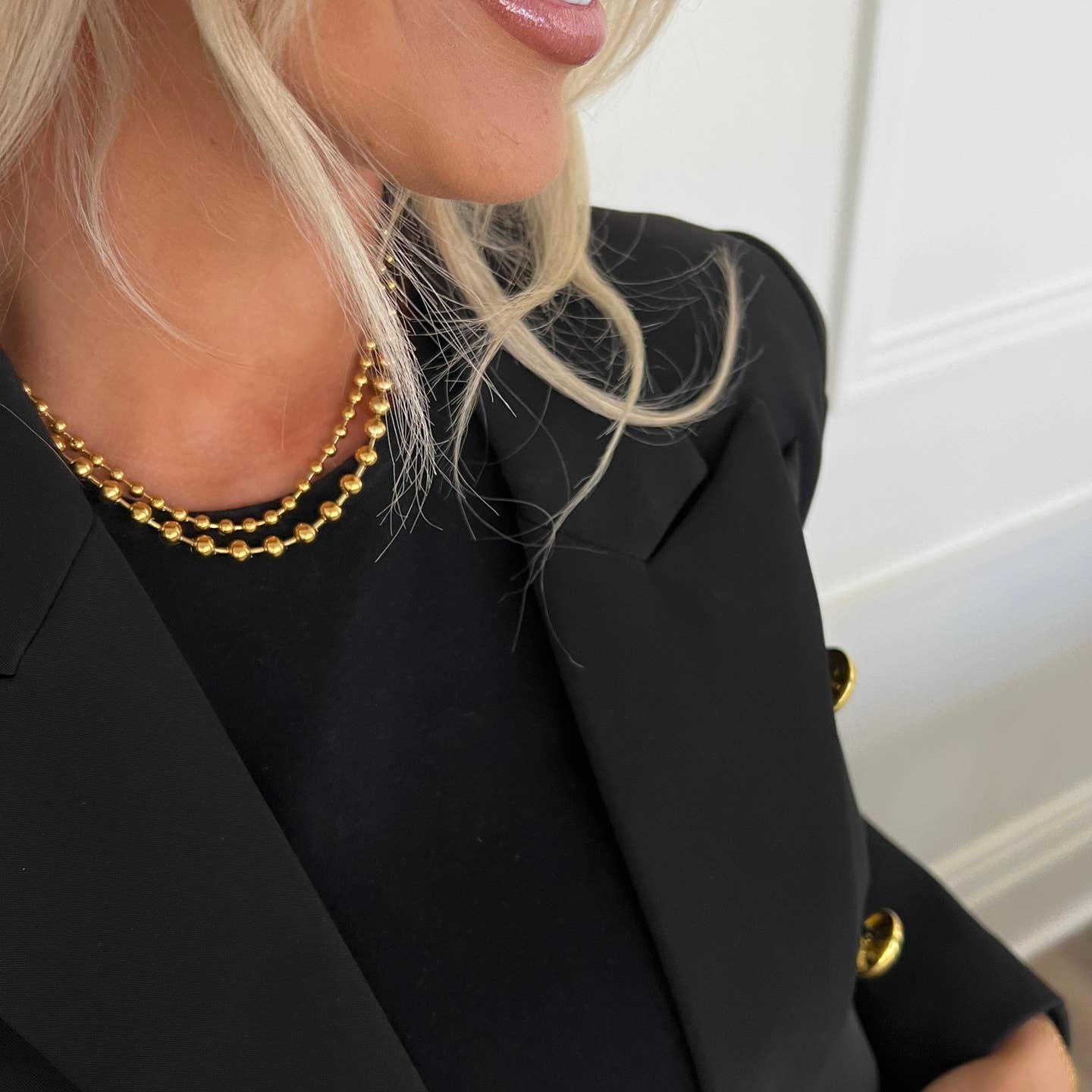 XI Gold Beaded Necklace