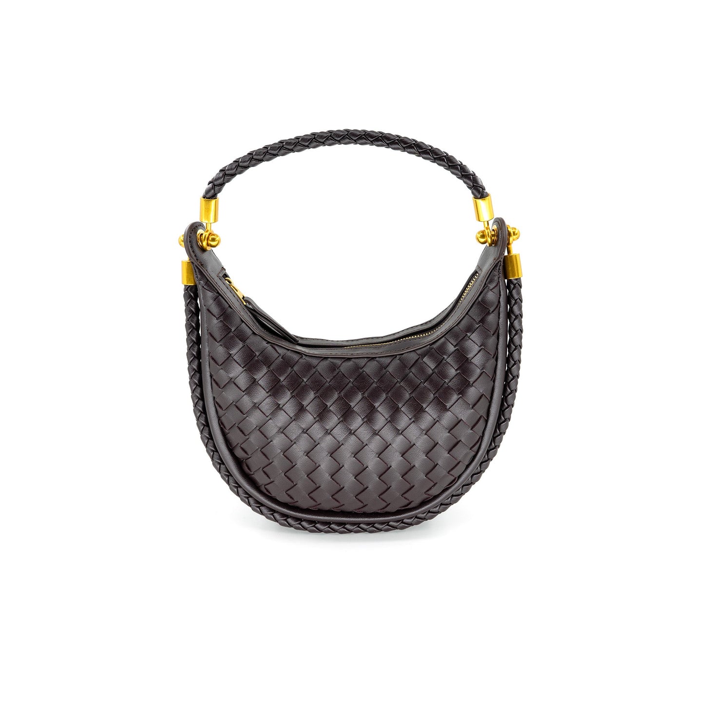 Mini Woven Hobo Bag in Chocolate