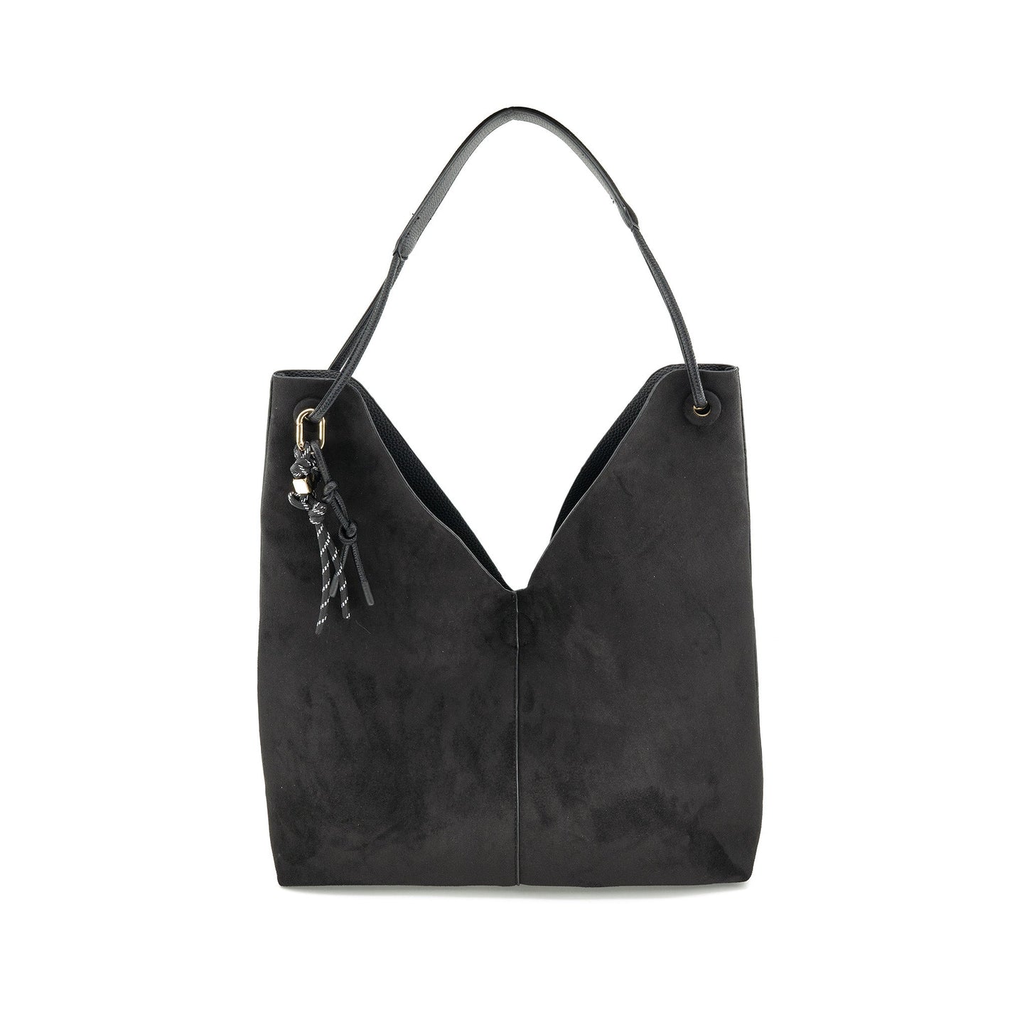 Oversized Reversible Shoulder Bag in Black