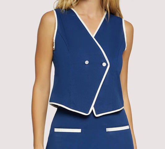 Sailor's Voyage Vest Top in Navy
