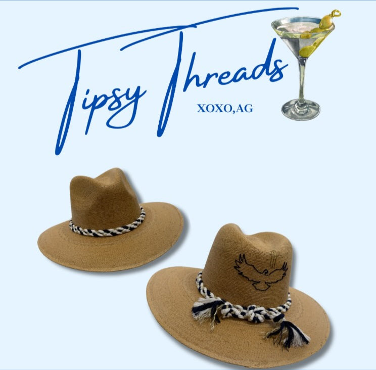 Tipsy Threads Natural Palm Game Day Hat
