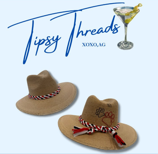 Tipsy Threads Natural Palm Game Day Hat