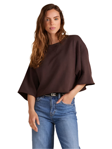 Drop Shoulder Top in Umber