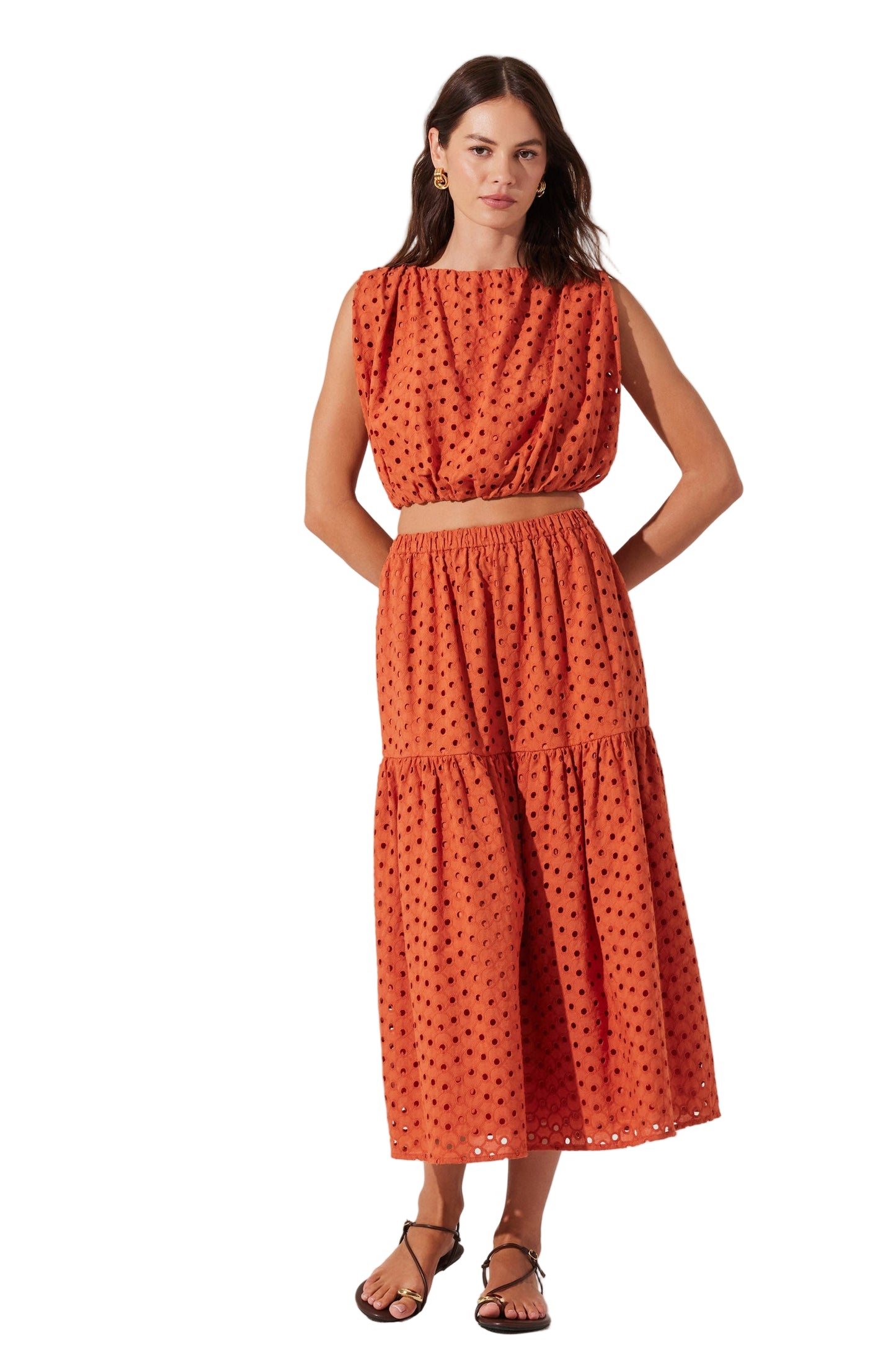 Astr The Label Nalley Skirt in Rust