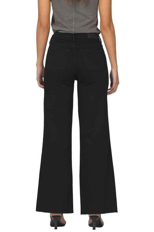 Fiona Wide Leg Jeans in Black Arrow