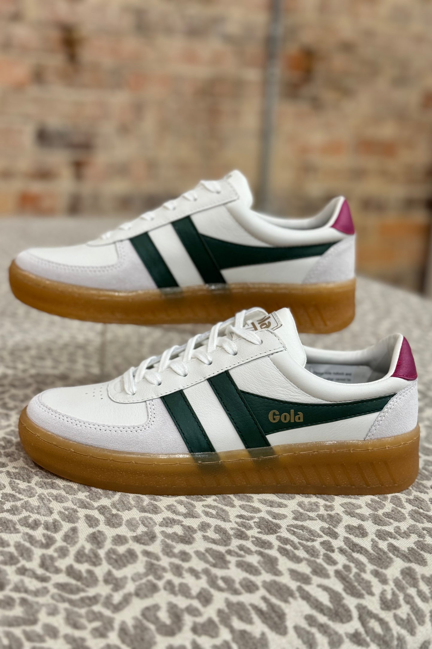 Grandslam Elite Sneakers- White/Evergreen/Fushsia/Gum