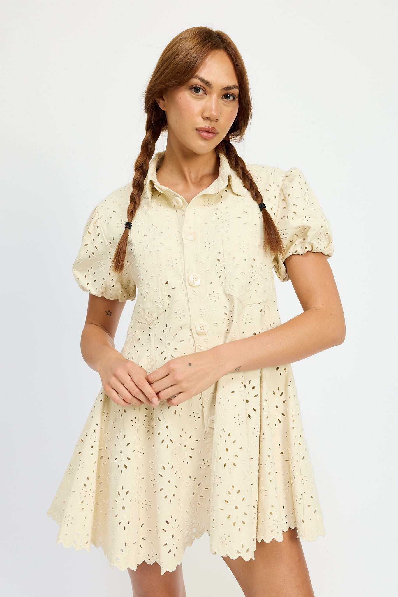 Paris Mini Dress in Ivory