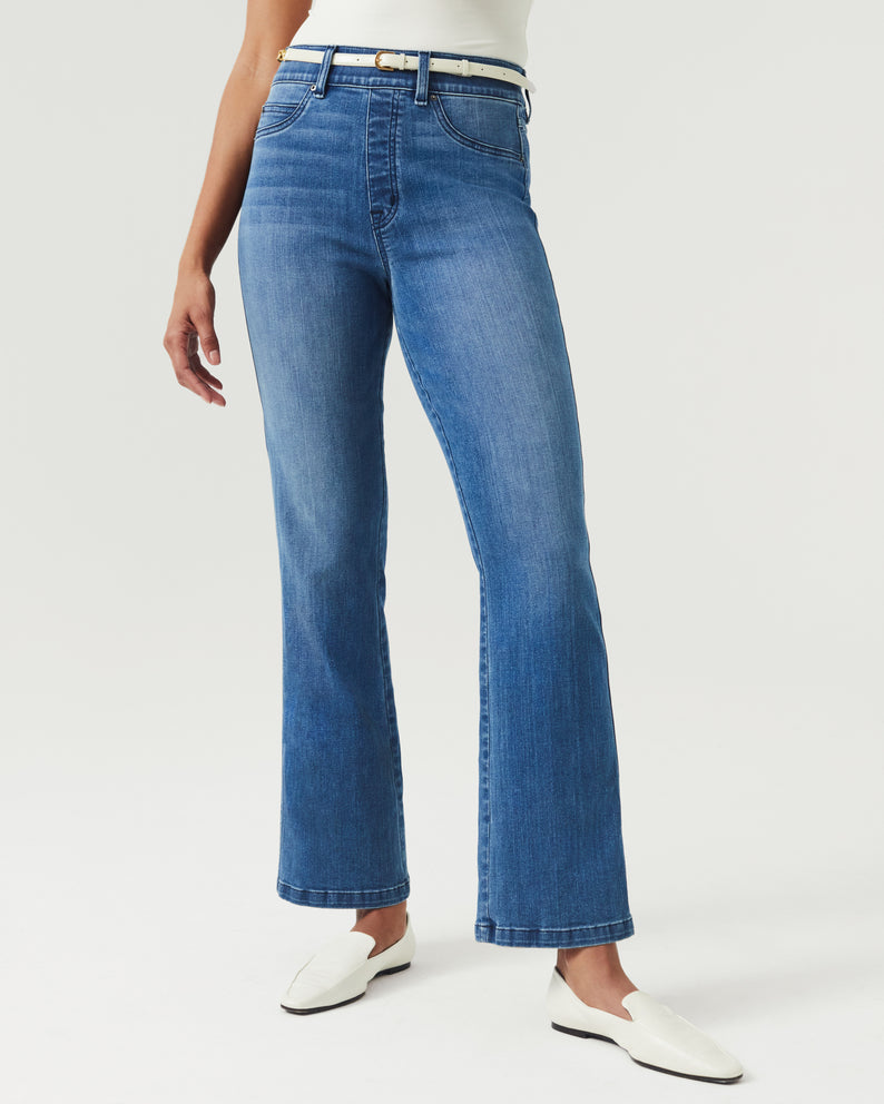 Buy Spanx Blue Clean Denim Flare Jeans from Next Luxembourg