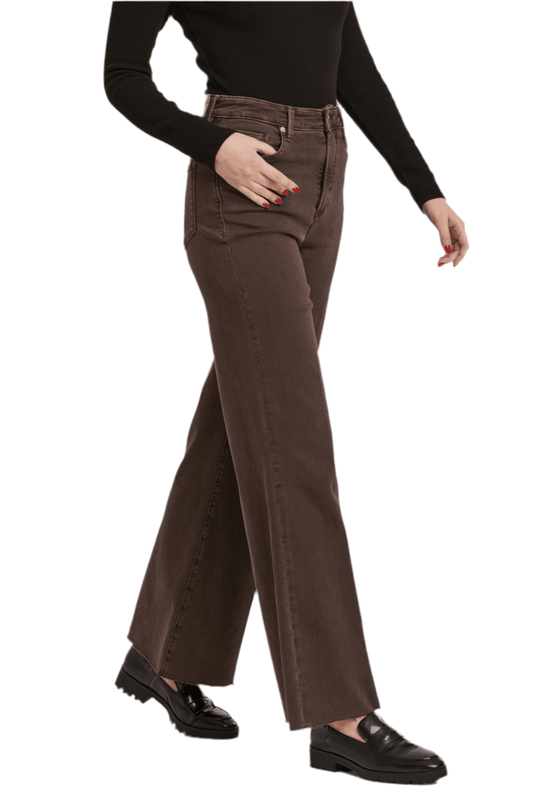 Fiona Wide Leg jean in Mocha - The South Apparel