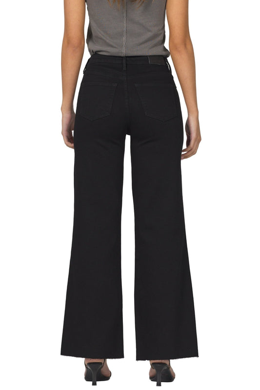Fiona Wide Leg Jeans in Black Arrow - The South Apparel