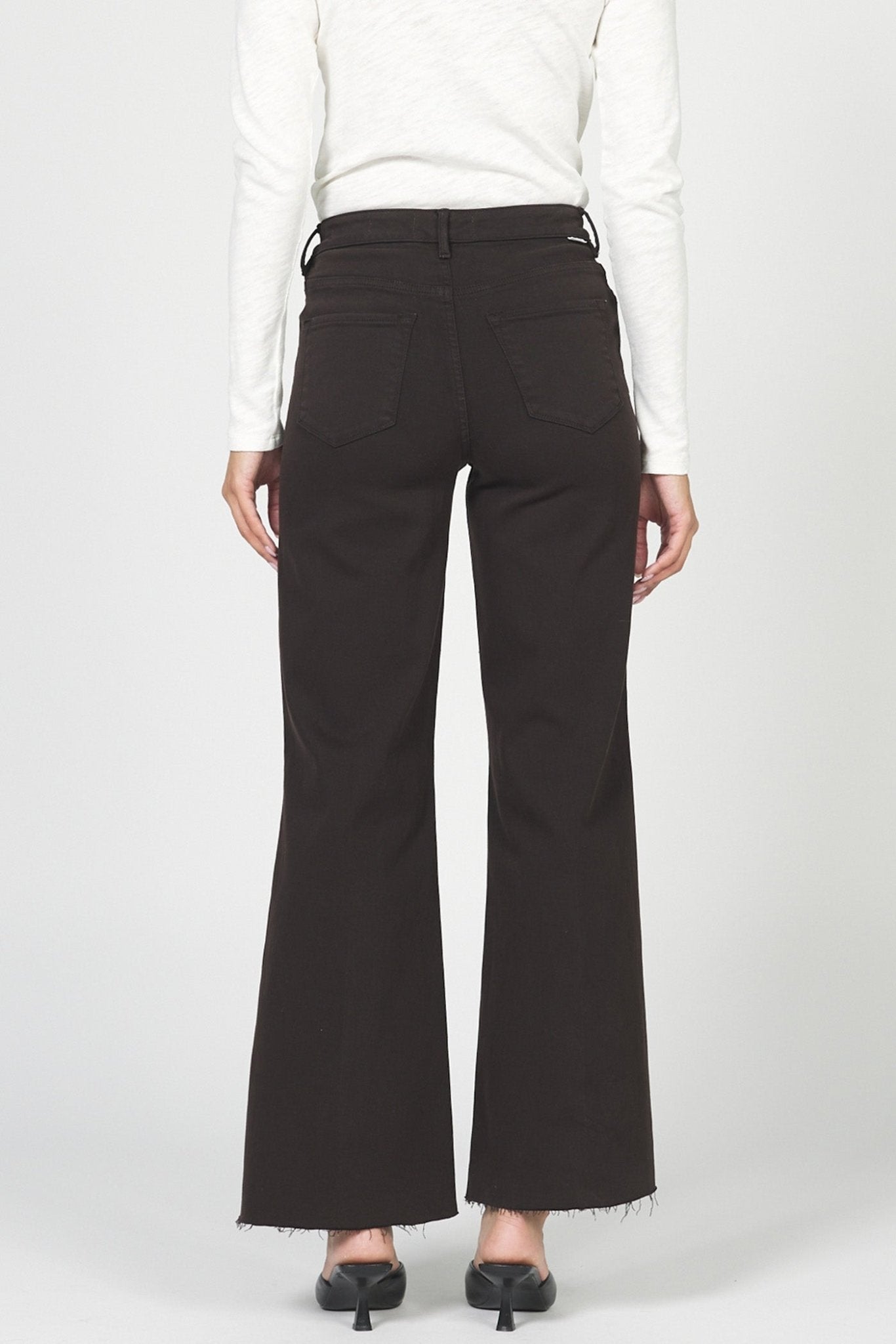 Fiona Wide Leg Jeans in Chocolate Torte - The South Apparel