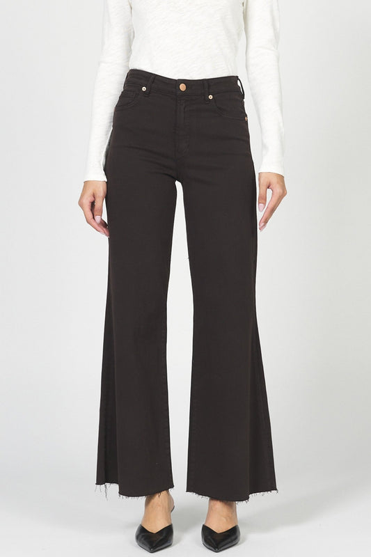 Fiona Wide Leg Jeans in Chocolate Torte - The South Apparel