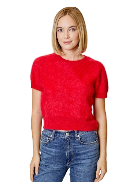 Cashmere Brushed Tee in Postbox Red