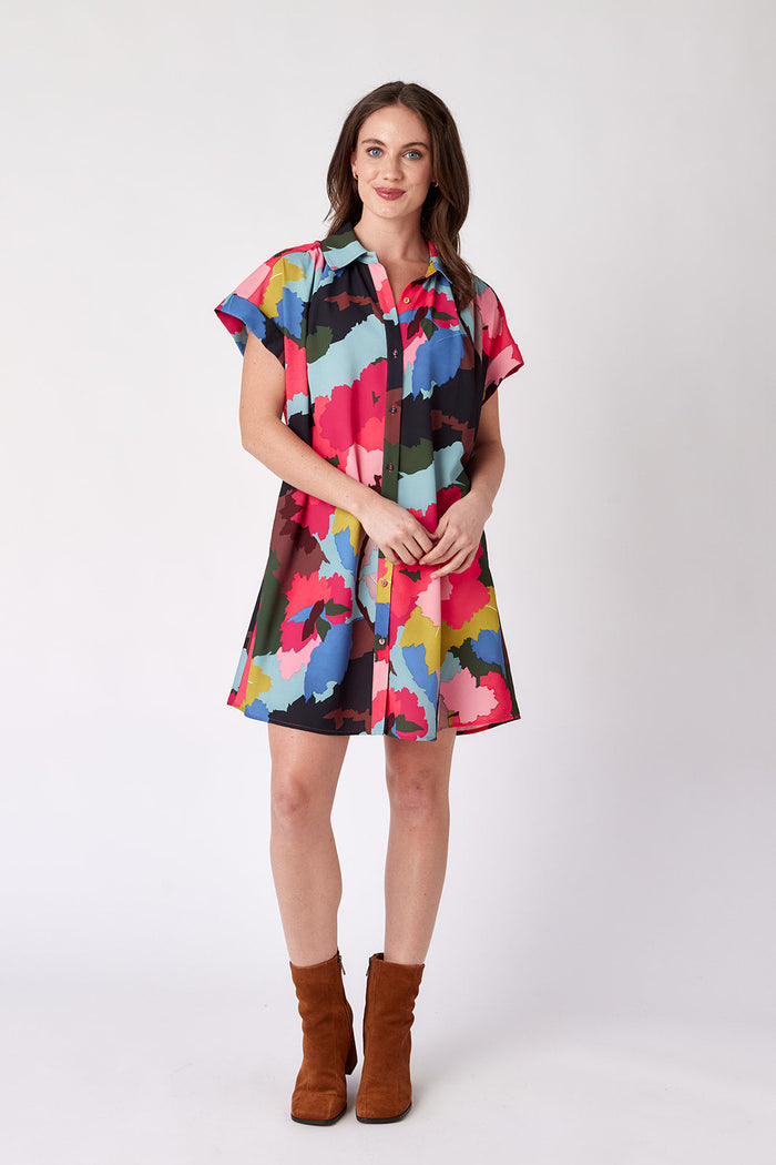 CROSBY Jennings Dress in Painted Floral