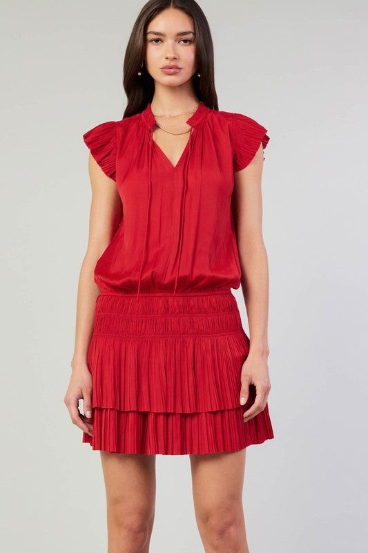 Laura Dress in Bright Red