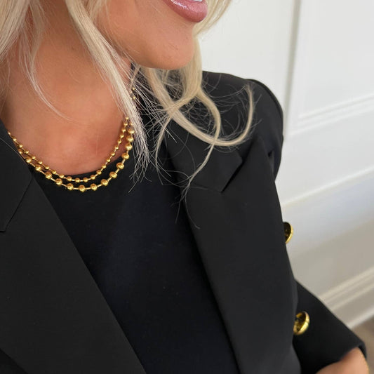 XI Gold Beaded Necklace