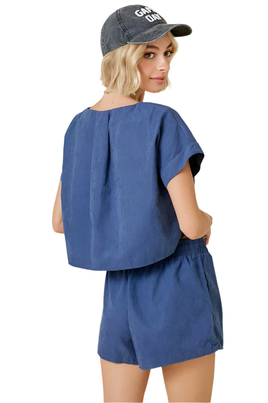 Navy Short Set