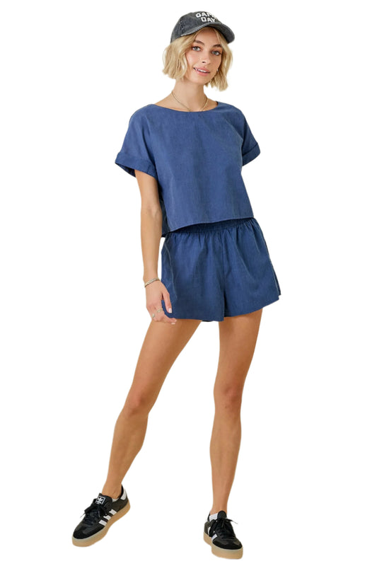 Navy Short Set