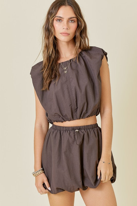 Abbi Top & Skirt Set in Expresso