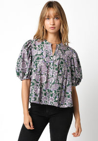 Marin Button Up Top in Green