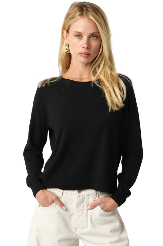 Natalie Lightweight Sweater in Black