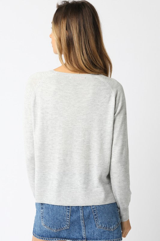 Natalie Sweater in Light Grey