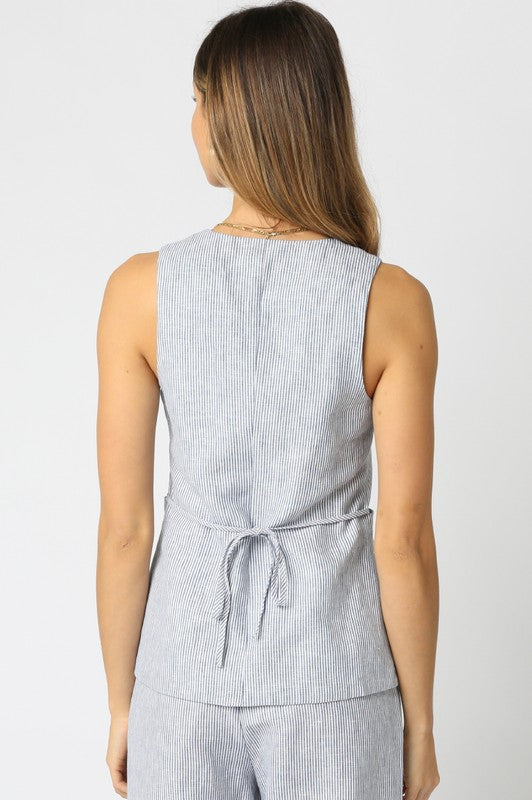 Camilla Stripe Top in Chambray