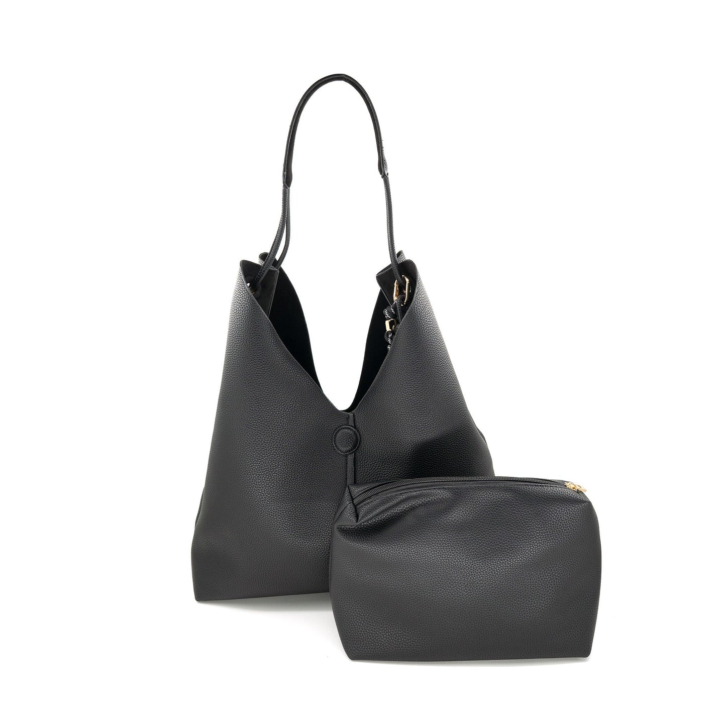 Oversized Reversible Shoulder Bag in Black