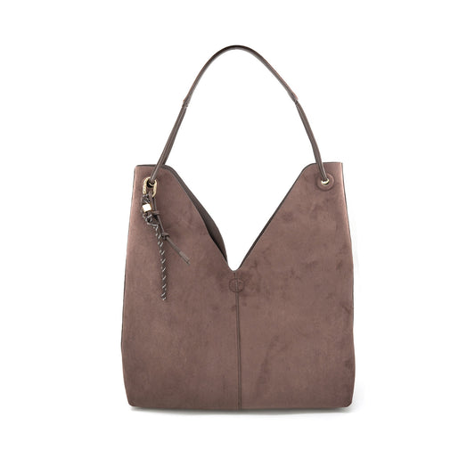 Oversized Reversible Shoulder Bag in Chocolate