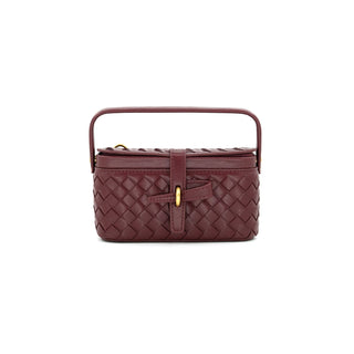 BC Elena Bag, Burgundy, Woven Top-Handle