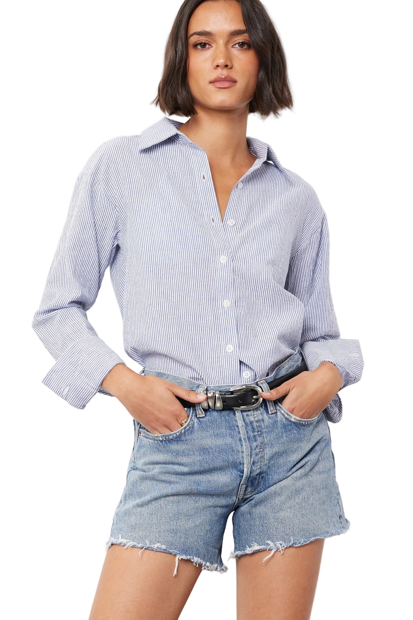 Drop Shoulder Button Down Top