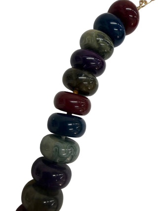 Marble Rondelle Beaded Necklace in Dark Multi