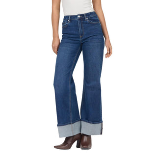 Dear John Fiona cuffed jeans in Castillion with high-rise and wide-leg fit.