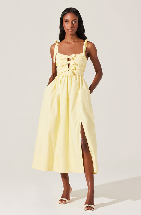 Astr The Label Helia Dress in Lemon