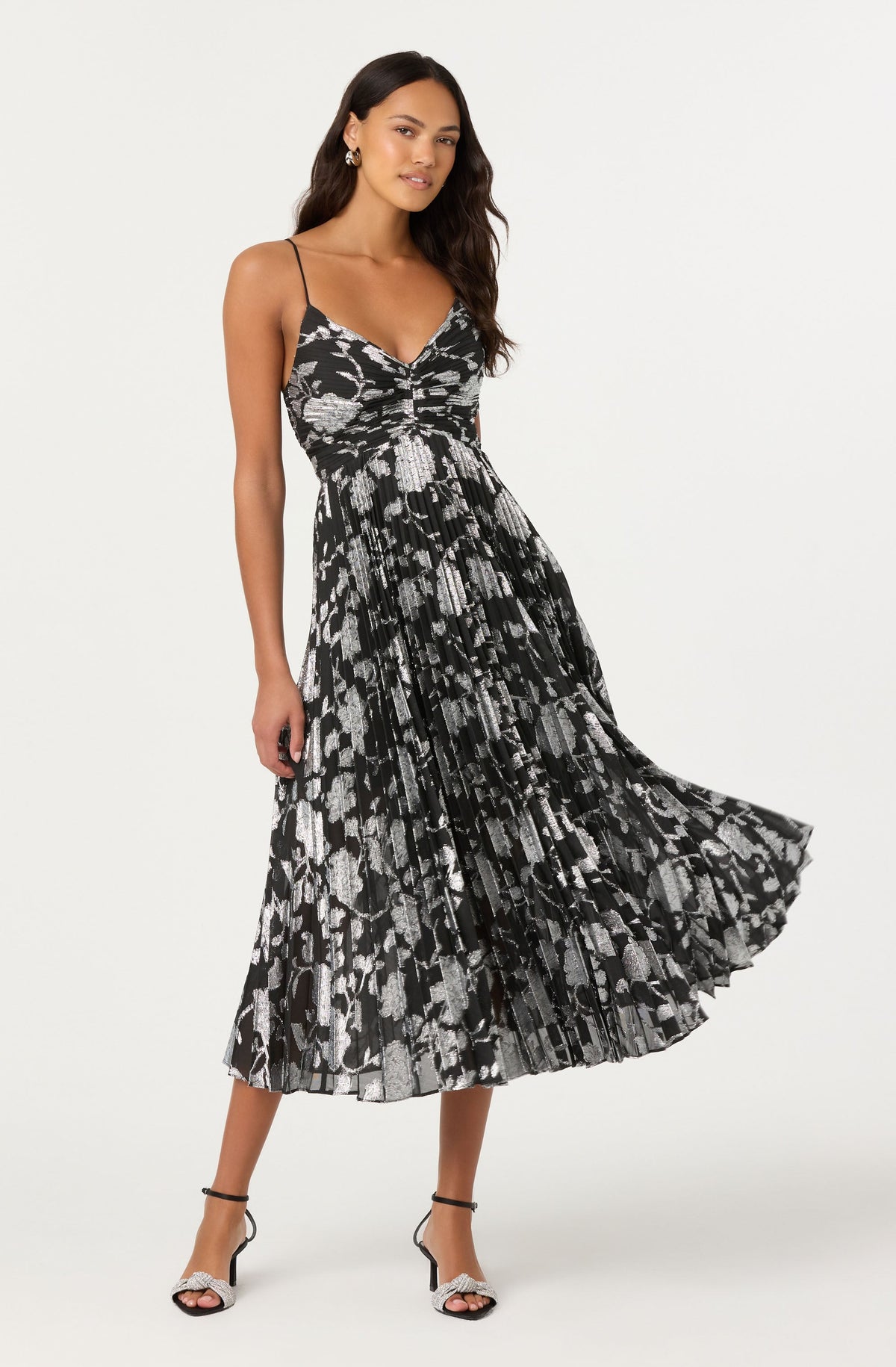 Astr The Label Saoirse Dress in Black Silver