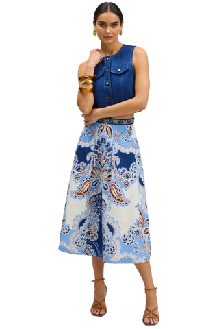 Mabel Skirt, Azure Paisley