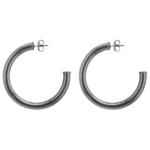 Sheila Fajl Smaller Gunmetal Arlene Hoops