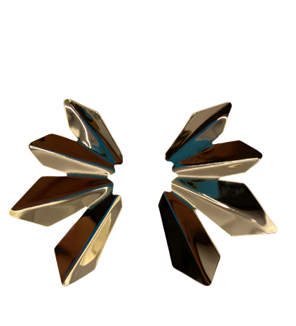 Many Moon Studs in Shiny Gold