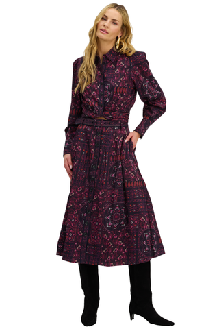 Courtney Top, Burgundy Scarf Print