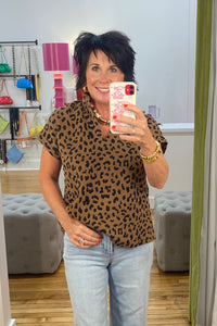 Felicity Short Sleeve Cheetah Top