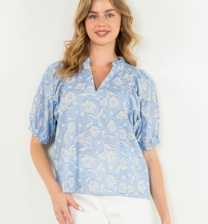 Willow Top in Blue Floral