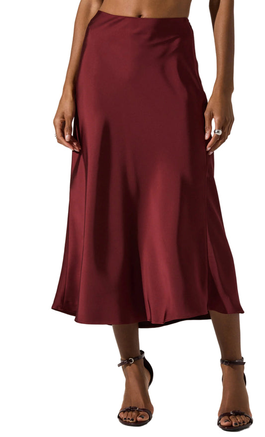 Astr The Label Windey Skirt in Wine