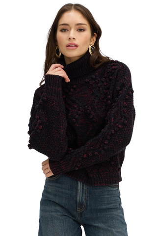 Daphne Sweater, Black/Burgundy