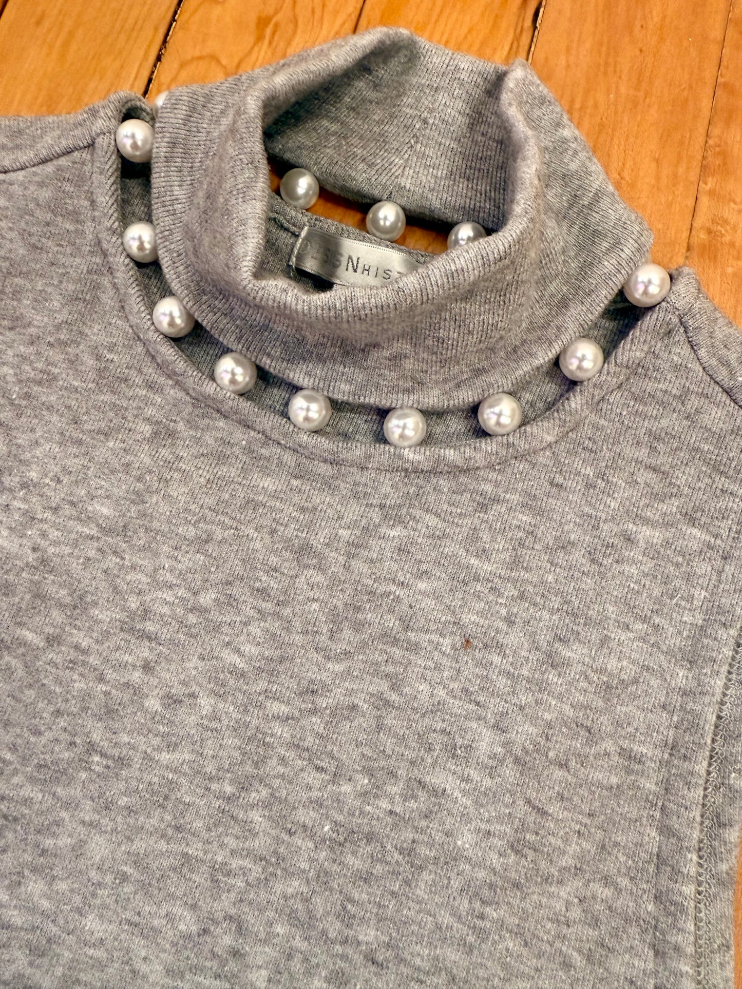 Pearl Mock Neck Top