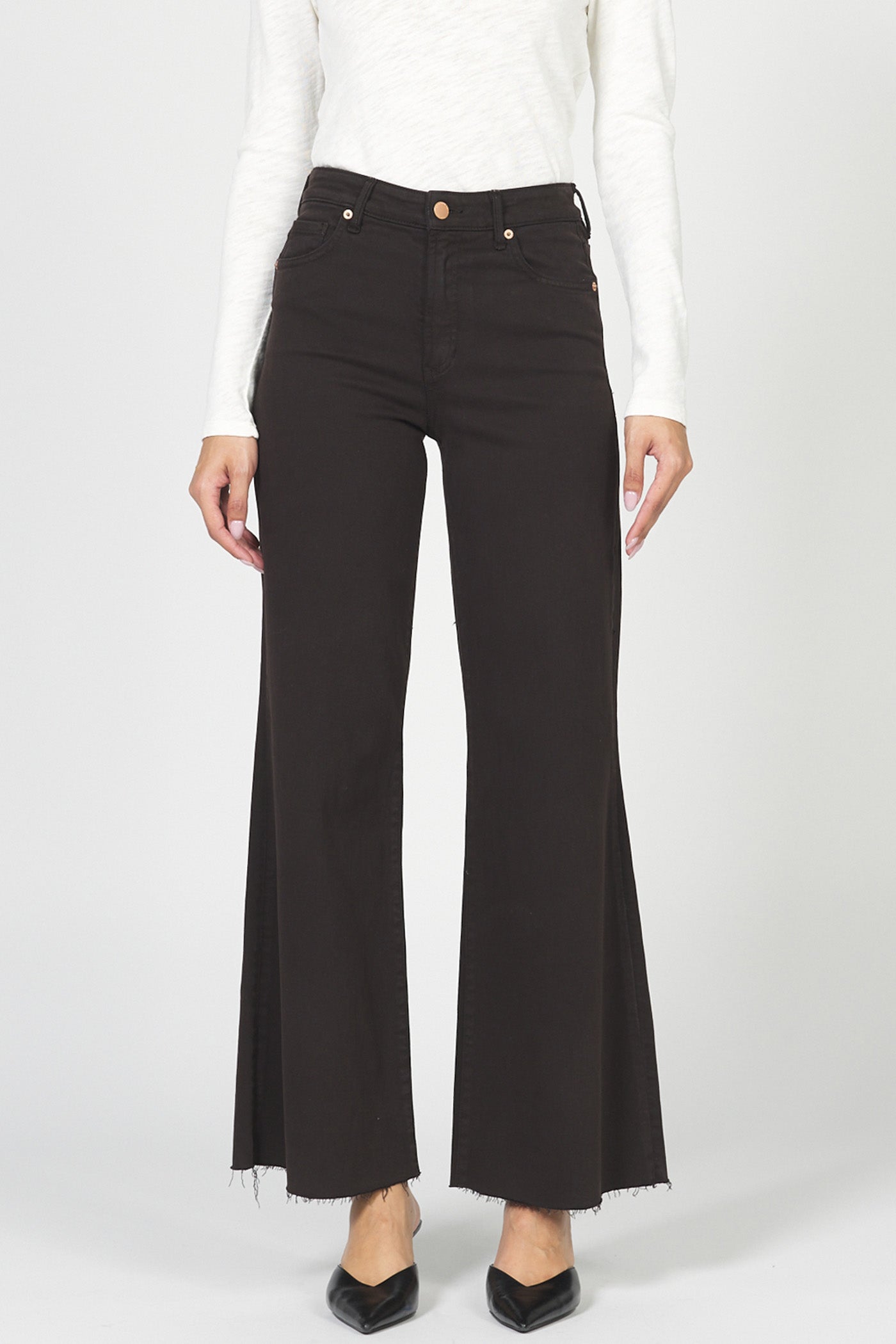 Fiona Wide Leg Jeans in Chocolate Torte