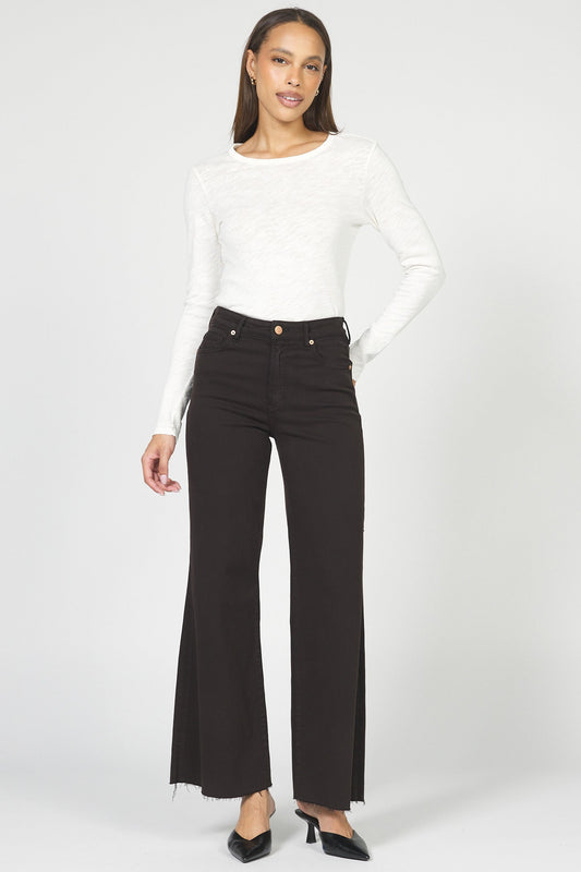 Fiona Wide Leg Jeans in Chocolate Torte
