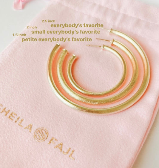 Everybody's Favorite Large Hoops-Brushed Gold