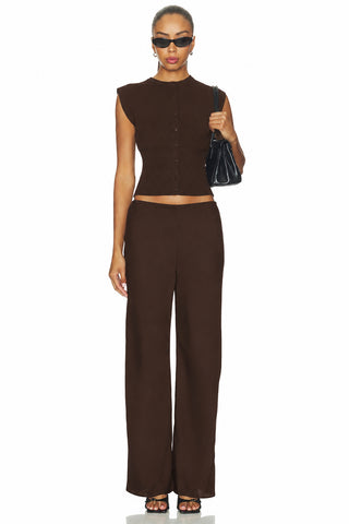 Row Satin Pants, Espresso