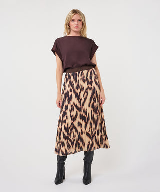 Esqualo Plisse Skirt in Embrace Print