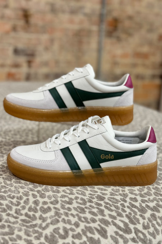 Grandslam Elite Sneakers- White/Evergreen/Fushsia/Gum